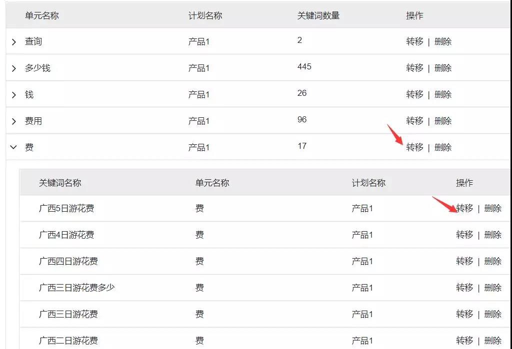 转移或删除分词计划